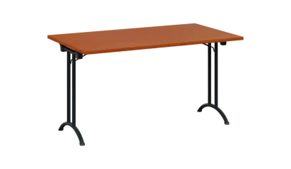 SLA 140 lak skládací jednací stůl 1394x800, deska 25 mm, podnož černý lak, deska třešeň šumavská